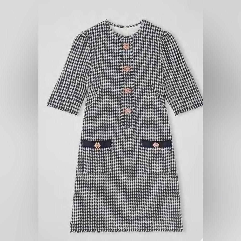 LK Bennett Dr Beau Blue Tweed Dress, size US 8, EUR 40, UK 12, new with tag